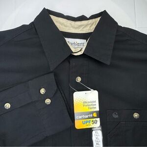 NEW Carhartt Men's XLT Long Sleeve Button Down Black
